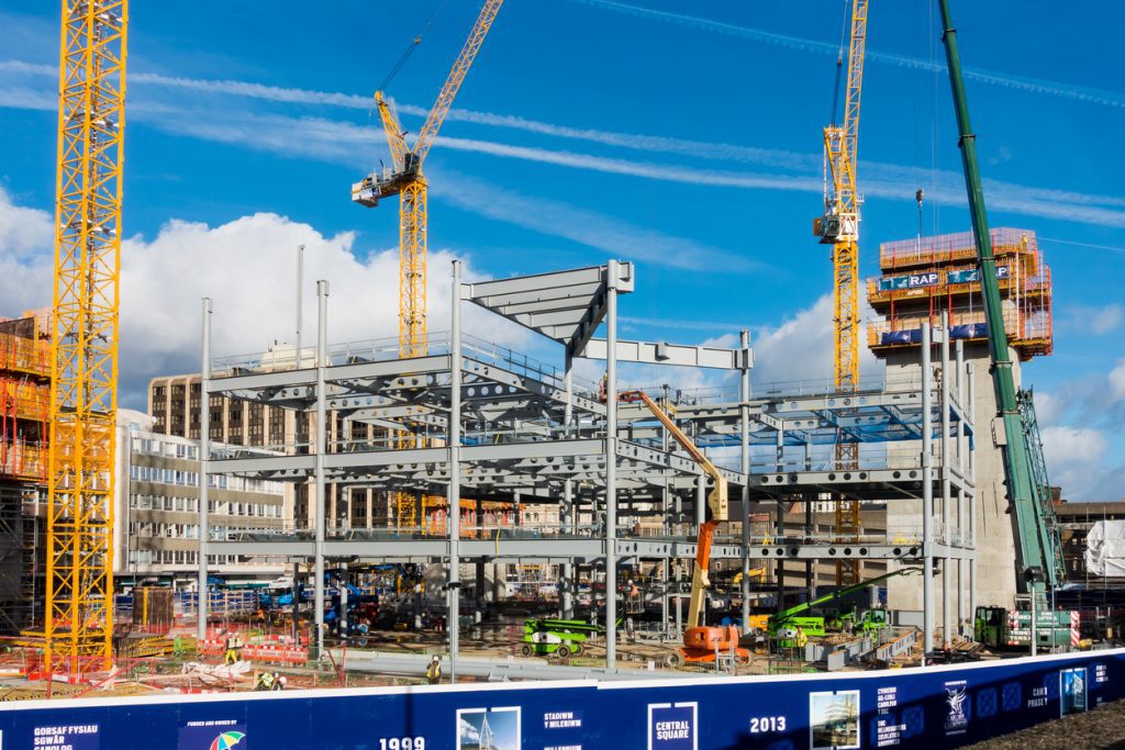 Progress on the construction site in Cardiff