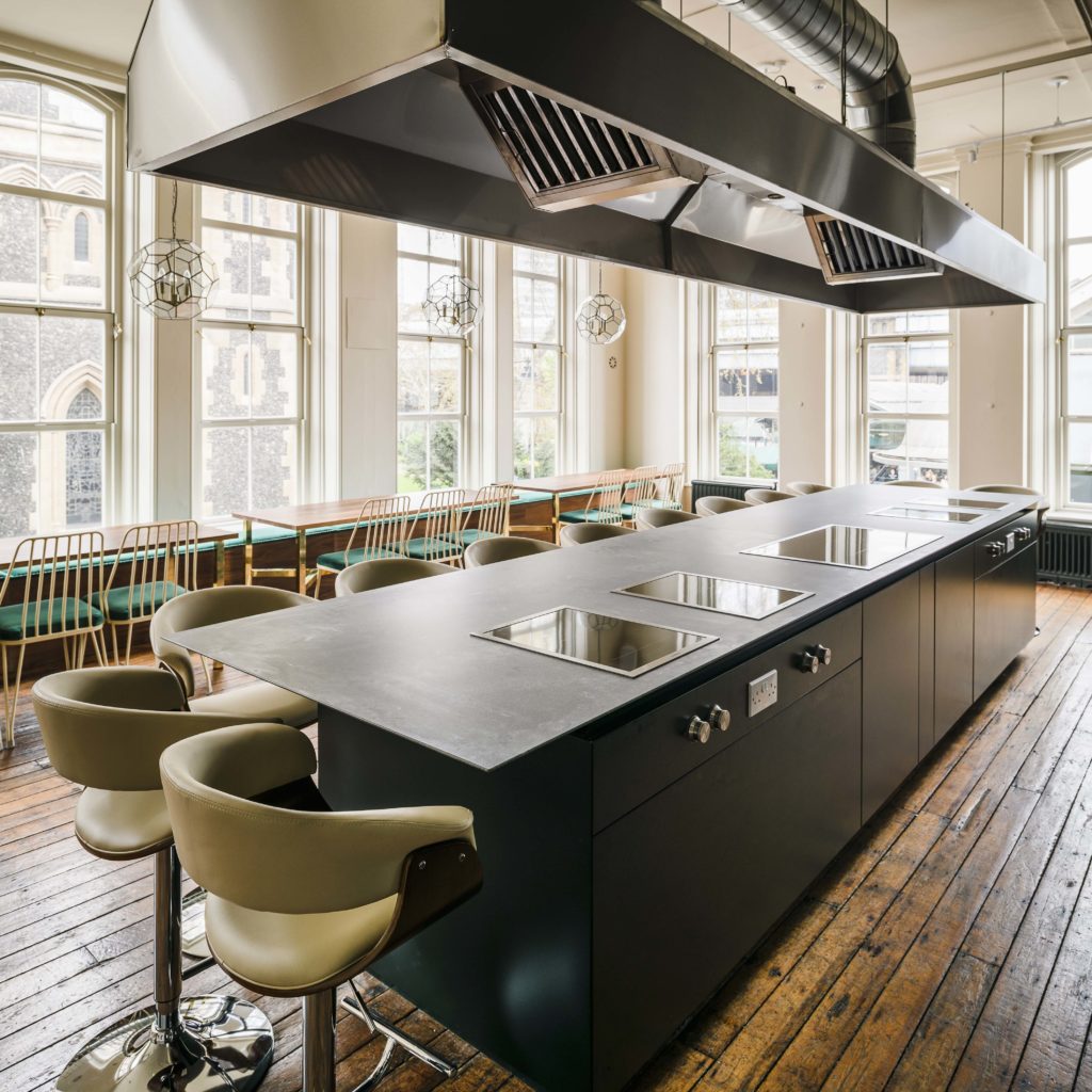 Mimo London Cookery School featuring Caesarstone Rugged Worktops