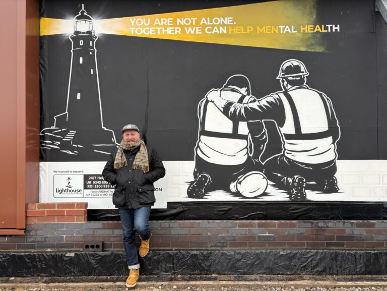 Rob Fenton with mural in partnership with Willmott Dixon and the Lighthouse Charity https://yourshow-home.com/