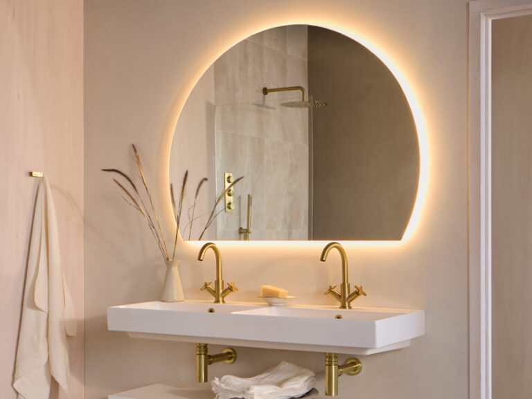 Radiance Round Segment 120 Ludic Brushed Brass Vanya 120 Blend Matt White Atto BBR yourshow-home.com
