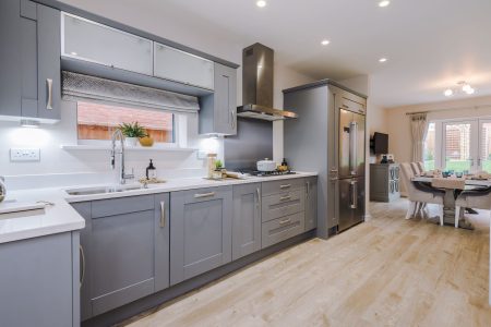 The show home kitchen at Elan's Stableford development in Worcester
